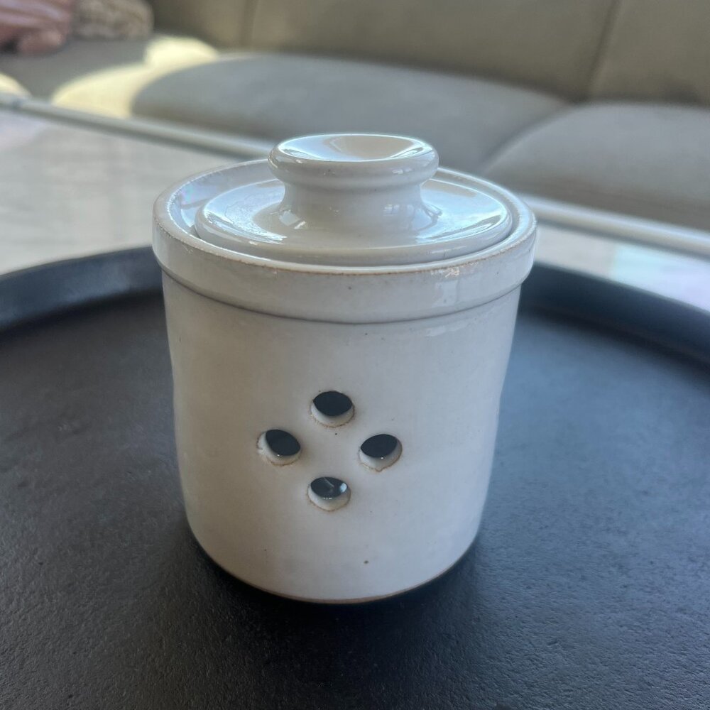 Farmhouse Pottery Silo Garlic Keeper | Handmade Stoneware | Woodstock, Vermont
